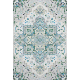 Piper Looms Mayfield Oriental AMF1036 Silver Machine Washable Area Rug main image