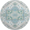 Piper Looms Mayfield Oriental AMF1036 Silver Machine Washable Area Rug Round Main Image