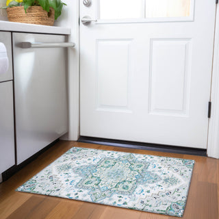 Piper Looms Mayfield Oriental AMF1036 Silver Machine Washable Area Rug Scatter Lifestyle Image Feature