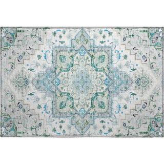 Piper Looms Mayfield Oriental AMF1036 Silver Machine Washable Area Rug Scatter Main Image