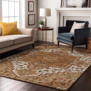 Piper Looms Mayfield Oriental AMF1036 Terracotta Machine Washable Area Rug Lifestyle Image Feature