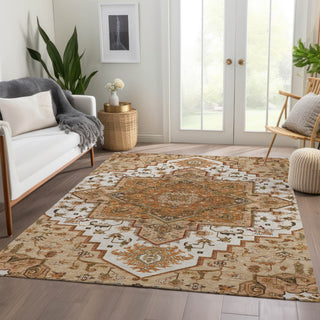 Piper Looms Mayfield Oriental AMF1036 Terracotta Machine Washable Area Rug Lifestyle Image Feature