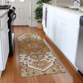 Piper Looms Mayfield Oriental AMF1036 Terracotta Machine Washable Area Rug Runner Lifestyle Image Feature
