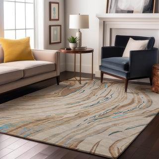 Piper Looms Mayfield Swirls AMF1037 Beige Machine Washable Area Rug Lifestyle Image Feature