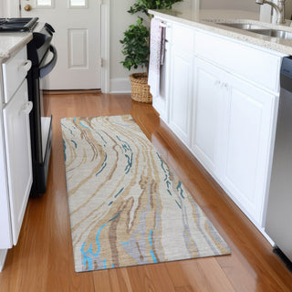 Piper Looms Mayfield Swirls AMF1037 Beige Machine Washable Area Rug Runner Lifestyle Image Feature
