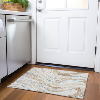 Piper Looms Mayfield Swirls AMF1037 Beige Machine Washable Area Rug Scatter Lifestyle Image Feature