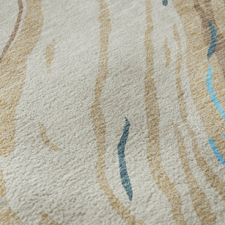 Piper Looms Mayfield Swirls AMF1037 Beige Machine Washable Area Rug Swatch Image