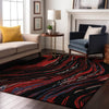 Piper Looms Mayfield Swirls AMF1037 Black Machine Washable Area Rug Lifestyle Image Feature
