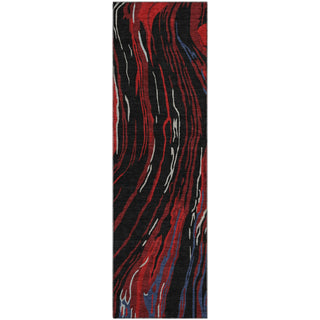 Piper Looms Mayfield Swirls AMF1037 Black Machine Washable Area Rug Runner Main Image