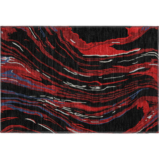 Piper Looms Mayfield Swirls AMF1037 Black Machine Washable Area Rug Scatter Main Image