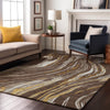 Piper Looms Mayfield Swirls AMF1037 Brown Machine Washable Area Rug Lifestyle Image Feature