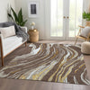 Piper Looms Mayfield Swirls AMF1037 Brown Machine Washable Area Rug Lifestyle Image Feature