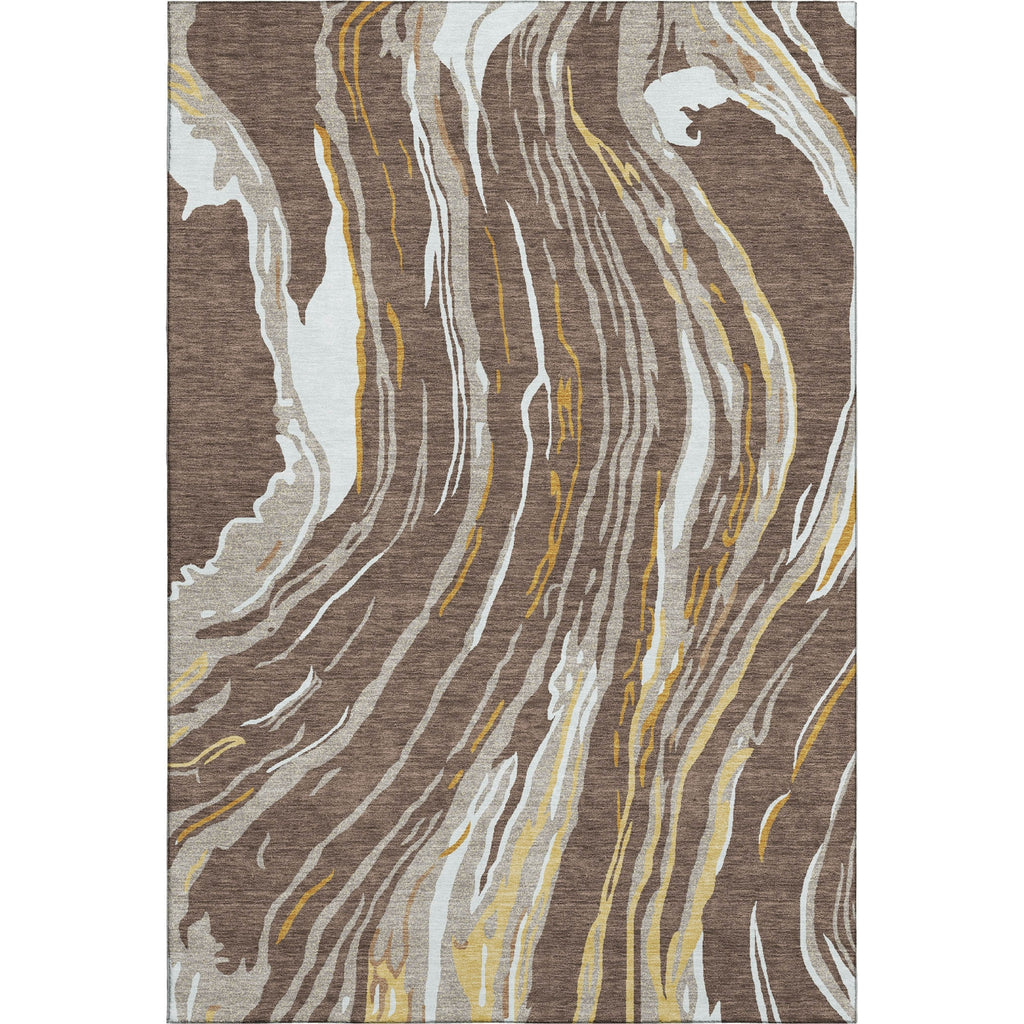 Piper Looms Mayfield Swirls AMF1037 Brown Machine Washable Area Rug main image