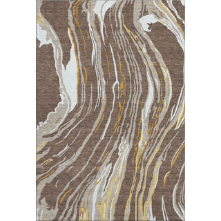 Piper Looms Mayfield Swirls AMF1037 Brown Machine Washable Area Rug main image