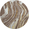 Piper Looms Mayfield Swirls AMF1037 Brown Machine Washable Area Rug Round Main Image