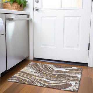 Piper Looms Mayfield Swirls AMF1037 Brown Machine Washable Area Rug Scatter Lifestyle Image Feature