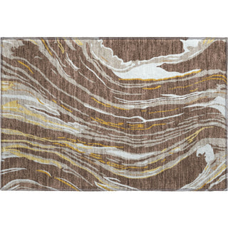 Piper Looms Mayfield Swirls AMF1037 Brown Machine Washable Area Rug Scatter Main Image