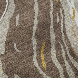 Piper Looms Mayfield Swirls AMF1037 Brown Machine Washable Area Rug Swatch Image
