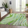 Piper Looms Mayfield Swirls AMF1037 Green Machine Washable Area Rug Lifestyle Image Feature
