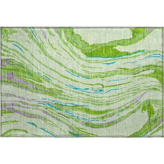 Piper Looms Mayfield Swirls AMF1037 Green Machine Washable Area Rug Scatter Main Image