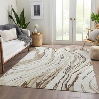 Piper Looms Mayfield Swirls AMF1037 Ivory Machine Washable Area Rug Lifestyle Image Feature