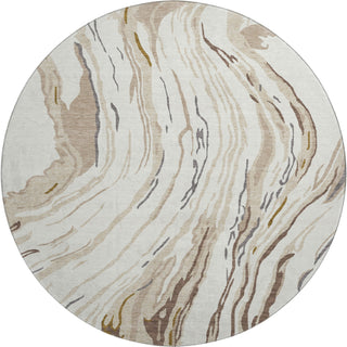 Piper Looms Mayfield Swirls AMF1037 Ivory Machine Washable Area Rug Round Main Image