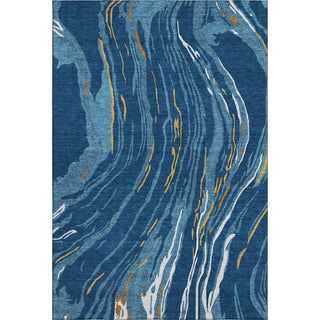 Piper Looms Mayfield Swirls AMF1037 Navy Machine Washable Area Rug main image
