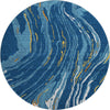 Piper Looms Mayfield Swirls AMF1037 Navy Machine Washable Area Rug Round Main Image