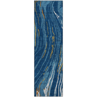 Piper Looms Mayfield Swirls AMF1037 Navy Machine Washable Area Rug Runner Main Image