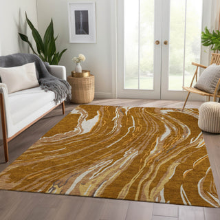 Piper Looms Mayfield Swirls AMF1037 Paprika Machine Washable Area Rug Lifestyle Image Feature