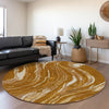 Piper Looms Mayfield Swirls AMF1037 Paprika Machine Washable Area Rug Round Lifestyle Image Feature