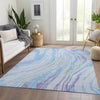 Piper Looms Mayfield Swirls AMF1037 Sky Machine Washable Area Rug Lifestyle Image Feature