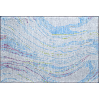 Piper Looms Mayfield Swirls AMF1037 Sky Machine Washable Area Rug Scatter Main Image