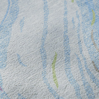 Piper Looms Mayfield Swirls AMF1037 Sky Machine Washable Area Rug Swatch Image