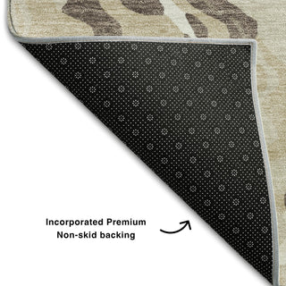 Piper Looms Mayfield Swirls AMF1038 Beige Machine Washable Area Rug Backing Image