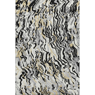 Piper Looms Mayfield Swirls AMF1038 Black Machine Washable Area Rug main image