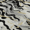 Piper Looms Mayfield Swirls AMF1038 Black Machine Washable Area Rug Swatch Image