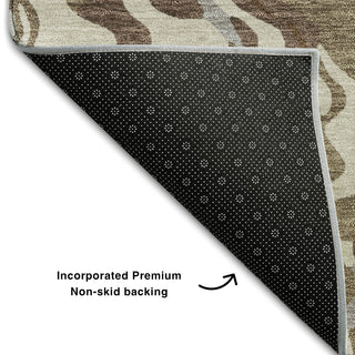 Piper Looms Mayfield Swirls AMF1038 Brown Machine Washable Area Rug Backing Image