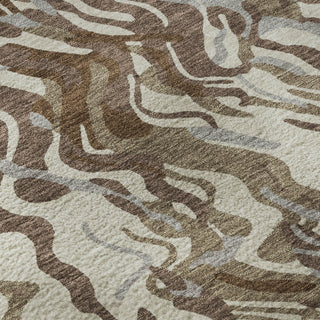 Piper Looms Mayfield Swirls AMF1038 Brown Machine Washable Area Rug Swatch Image