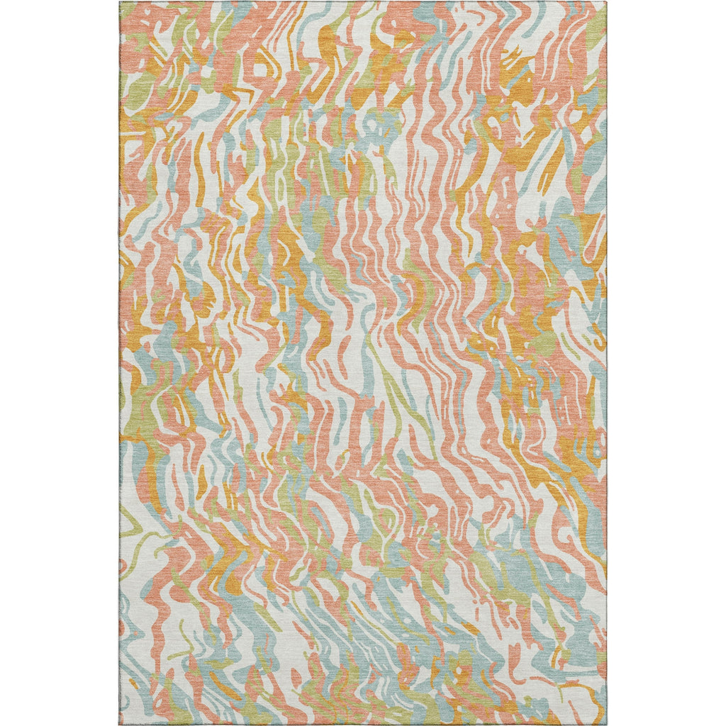 Piper Looms Mayfield Swirls AMF1038 Coral Machine Washable Area Rug main image