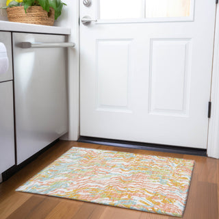 Piper Looms Mayfield Swirls AMF1038 Coral Machine Washable Area Rug Scatter Lifestyle Image Feature