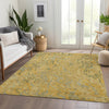 Piper Looms Mayfield Swirls AMF1038 Gold Machine Washable Area Rug Lifestyle Image Feature
