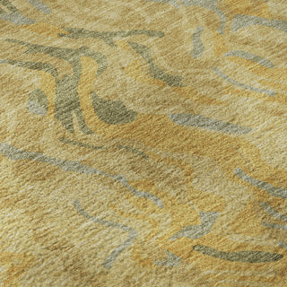 Piper Looms Mayfield Swirls AMF1038 Gold Machine Washable Area Rug Swatch Image