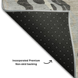 Piper Looms Mayfield Swirls AMF1038 Gray Machine Washable Area Rug Backing Image