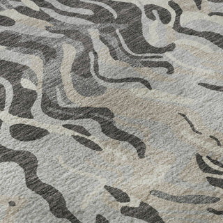 Piper Looms Mayfield Swirls AMF1038 Gray Machine Washable Area Rug Swatch Image