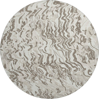 Piper Looms Mayfield Swirls AMF1038 Ivory Machine Washable Area Rug Round Main Image
