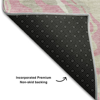 Piper Looms Mayfield Swirls AMF1038 Pink Machine Washable Area Rug Backing Image