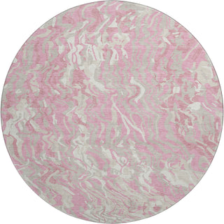 Piper Looms Mayfield Swirls AMF1038 Pink Machine Washable Area Rug Round Main Image