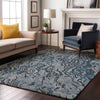 Piper Looms Mayfield Swirls AMF1038 Sky Machine Washable Area Rug Lifestyle Image Feature