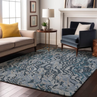 Piper Looms Mayfield Swirls AMF1038 Sky Machine Washable Area Rug Lifestyle Image Feature